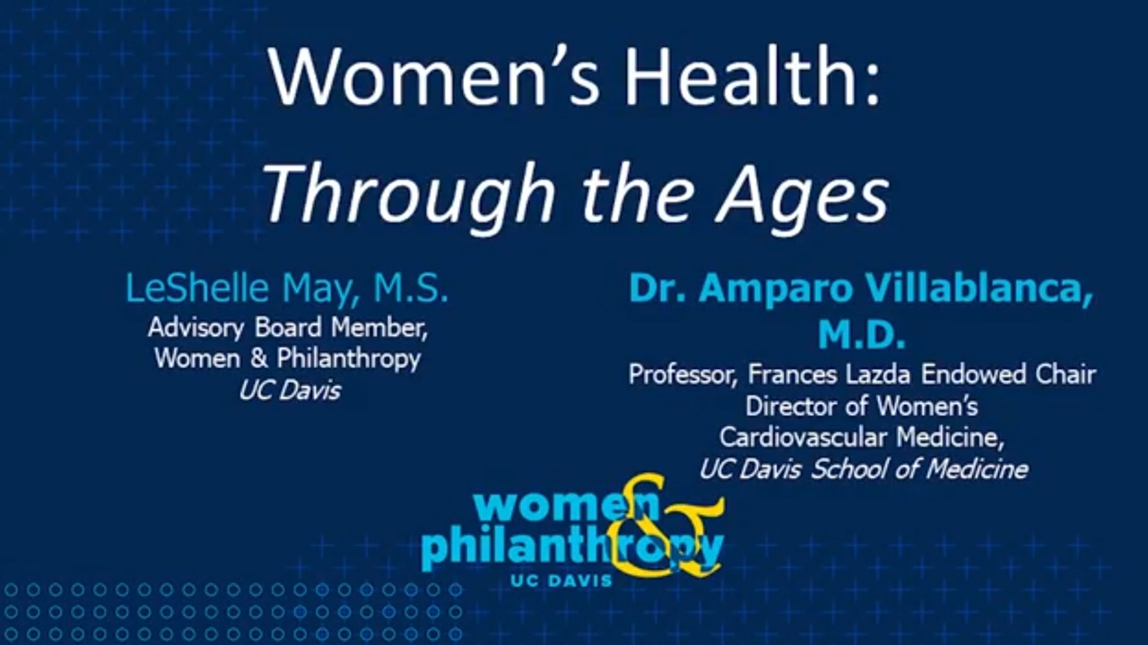 Women & Philanthropy Speaker Series event, Women’s Health: Through the Ages with Dr. Amparo Villablanca, facilitated by LeShelle May