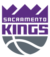Purple and gray Sacramento Kings logo with a crown, Sacramento Kings text, and gray basketball.
